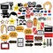 Movie Night Photo-Booth Props – 60-Pack Party Selfie Photo Props Accessories, Birthday Party Supplies on Bamboo Sticks, Assorted Designs